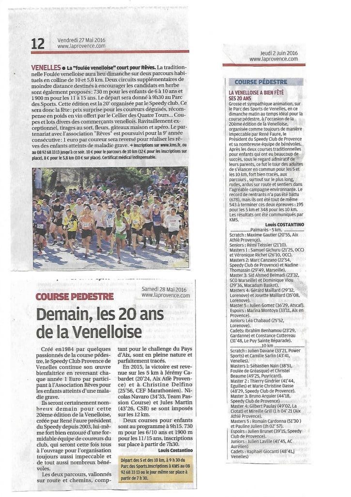 Article la provence F V 2016